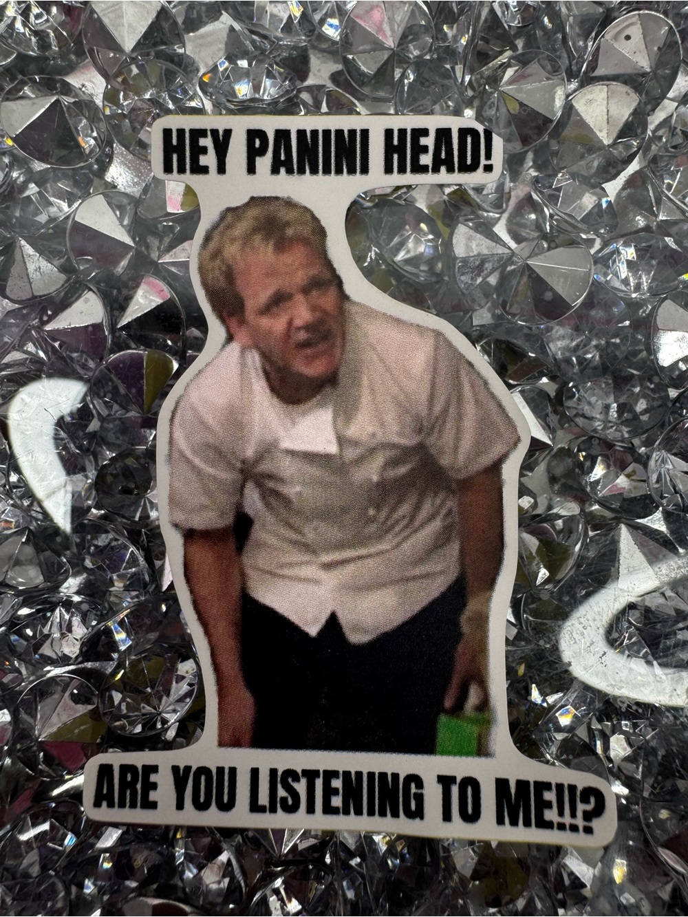 sticker Gordon Ramsey Graphic Statement Decal White Black - Hey Panini Head